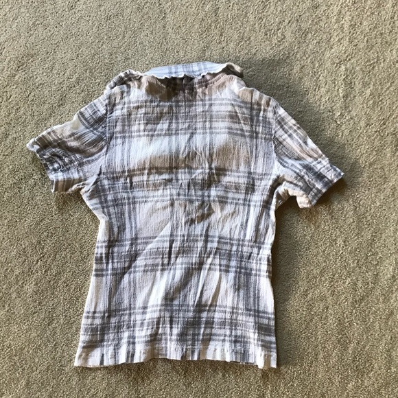Plaid crepe short sleeve button down - Picture 2 of 3